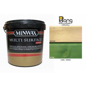 رنگ چوب پایه آب مینوکس ، کد سبز ، 4LT لیتری