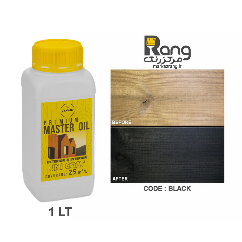 رنگ ترمووود گیاهی پریمیوم هامرز ، محافظت کامل با یک دست اجرا ، کد Black مشکی ، 1LT لیتری
